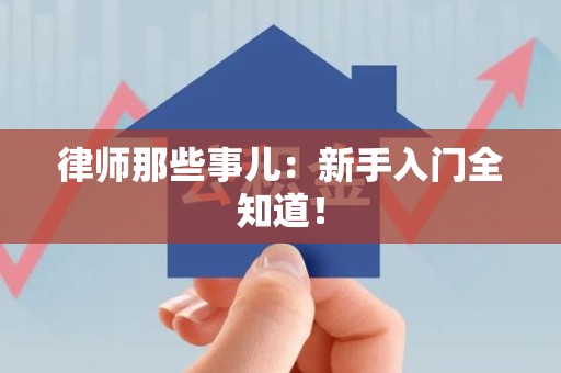 宁都律师那些事儿：新手入门全知道！