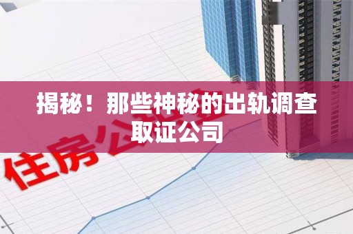 宁都揭秘！那些神秘的出轨调查取证公司