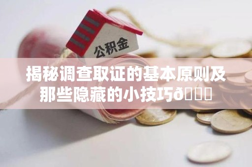 宁都揭秘调查取证的基本原则及那些隐藏的小技巧😎
