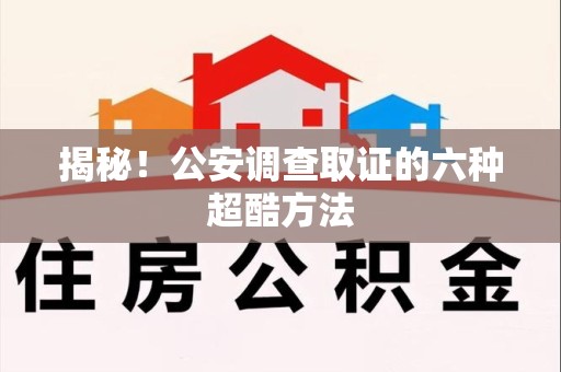 宁都揭秘！公安调查取证的六种超酷方法