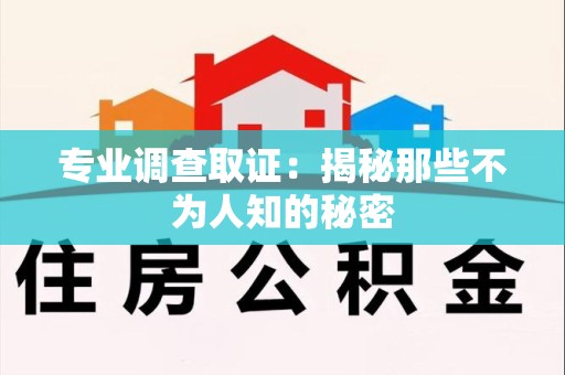 宁都专业调查取证：揭秘那些不为人知的秘密